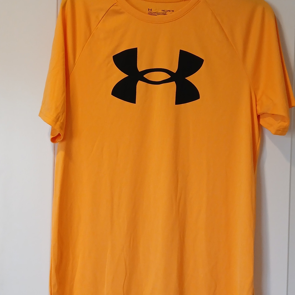 Under Armour Bright Orange Short Sleeve Tee with Black Logo
